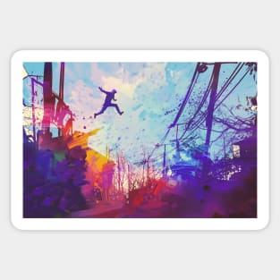 Parkour Free Running Urban Obstacle Course Sticker